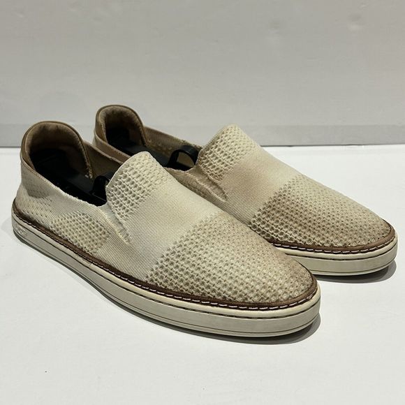 Ugg‎ Womens Size 9.5 Sammy Cream Knit Slip On Almond Toe Loafers Shoes Flats - Picture 1 of 5
